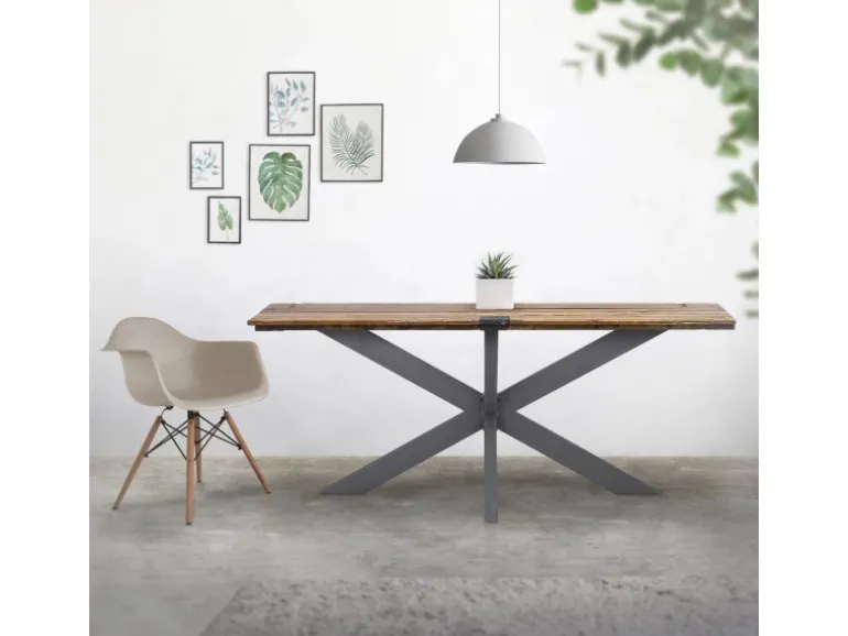 ML-Design Tischgestell Spider 78x71x120 cm Anthrazit Kreuzgestell Kreuz X-Design