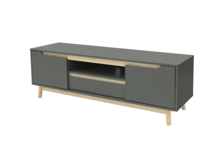 ML-Design TV-Schrank 140x40x46cm Grün-Natur mit 2 Türen für Fernseher bis 65Zoll