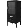 ML-Design Vitrinenschrank 42x102x40 cm Schwarz Metallschrank aus Stahl