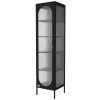 ML-Design Vitrinenschrank 42x175x40 cm Schwarz Schmale Vitrine Stahl