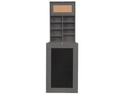 ML-Design Wandtisch Klappbar Schreibtisch Grau mit Tafel 8 Fächern und Pinnwand