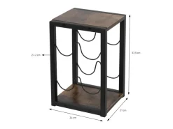 ML-Design Weinregal für 4 Flaschen 24x21x37,5 cm Freistehendes aus Holz Metall