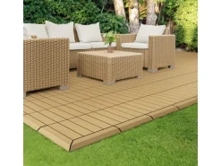ML-Design WPC Abschlussleiste Gerade Teak für WPC-Fliesen