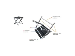 Mojawo Garten Fußhocker ZUSAMMENKLAPPBAR Klapphocker WITTERUNGSBESTÄNDIGES Aluminium WETTERFESTE Gartenmöbel SILBER und SCHWARZ Schwarz