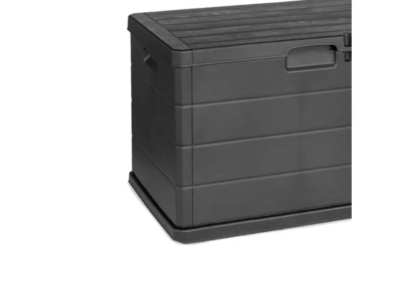 Mojawo Kunststoff Auflagenbox Kissenbox Gartenbox Sitzbank für Polsterauflagen Kunststoff Wasserdicht Anthrazit 170Liter