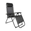 Mojawo Luxus Comfort GartenstuhlRelaxsessel Relaxstuhl Liegestuhl Klappbar Verstellbar mit Kopfpolster Schwarz und Grau