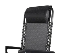 Mojawo Luxus Comfort GartenstuhlRelaxsessel Relaxstuhl Liegestuhl Klappbar Verstellbar mit Kopfpolster Schwarz und Grau
