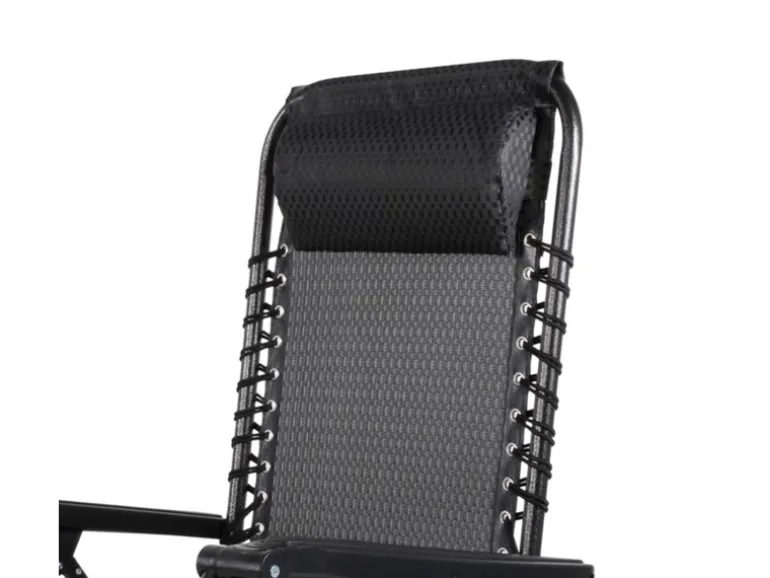 Mojawo Luxus Comfort GartenstuhlRelaxsessel Relaxstuhl Liegestuhl Klappbar Verstellbar mit Kopfpolster Schwarz und Grau