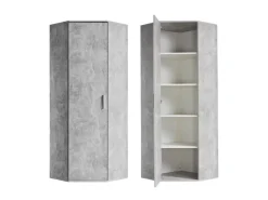 mokebo Eckschrank in Grau Der Lange Schrank Aufbewahrungsschrank oder Mehrzweckschrank