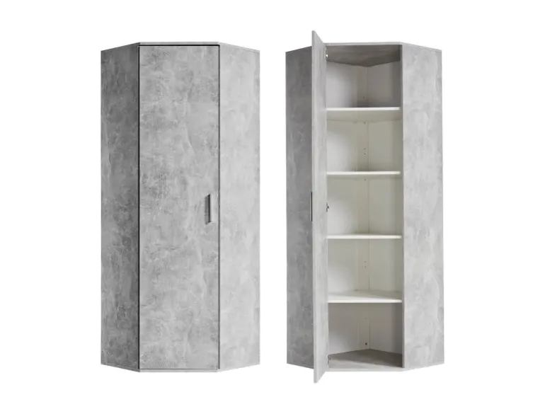 mokebo Eckschrank in Grau Der Lange Schrank Aufbewahrungsschrank oder Mehrzweckschrank