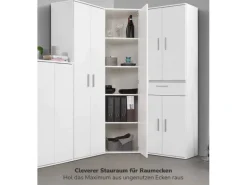 mokebo Eckschrank in Grau Der Lange Schrank Aufbewahrungsschrank oder Mehrzweckschrank