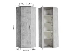 mokebo Eckschrank in Grau Der Lange Schrank Aufbewahrungsschrank oder Mehrzweckschrank