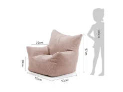 mokebo Kindersessel aus Cord Der Pausenheld Sitzsack Kinder Kindersitzsack in Rosa
