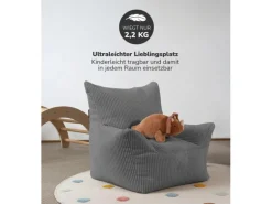 mokebo Kindersessel aus Cord Der Pausenheld Sitzsack Kinder Kindersitzsack in Anthrazit