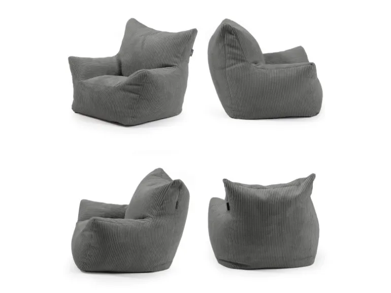mokebo Kindersessel aus Cord Der Pausenheld Sitzsack Kinder Kindersitzsack in Anthrazit