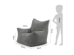 mokebo Kindersessel aus Cord Der Pausenheld Sitzsack Kinder Kindersitzsack in Anthrazit