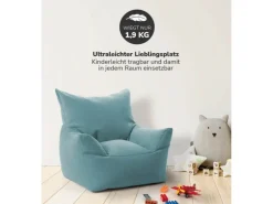 mokebo Kindersessel mit Stoffbezug Der Pausenheld Sitzsack Kinder Kindersitzsack in Petrol