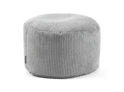 mokebo Pouf oder Sitzhocker aus Cord Der Faule Lenz Fußhocker in Grau mit EPS-Perlen Füllung