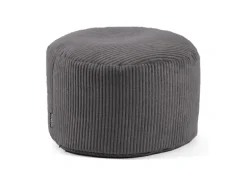 mokebo Pouf oder Sitzhocker aus Cord Der Faule Lenz Fußhocker in Anthrazit mit EPS-Perlen Füllung