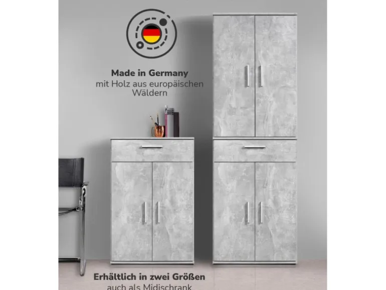 mokebo Schrank in Grau Der Praktische Mehrzweckschrank oder Aufbewahrungsschrank