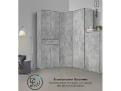 mokebo Schrank in Grau Der Praktische Mehrzweckschrank oder Aufbewahrungsschrank