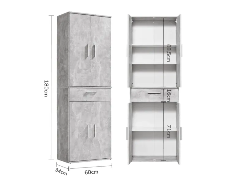 mokebo Schrank in Grau Der Praktische Mehrzweckschrank oder Aufbewahrungsschrank