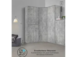 mokebo Schrank in Grau Der Lange Mehrzweckschrank Allzweckschrank oder Aufbewahrungsschrank
