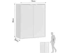 mokebo Schuhschrank Der Concierge Schuhregal mit zwei Türen Flurschrank oder Sideboard 74 cm breit in weiß