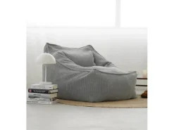 mokebo Sitzsack Sessel aus Cord Der Lümmel XXL Sitzsack Cord Sessel oder Sitz Sessel in Grau