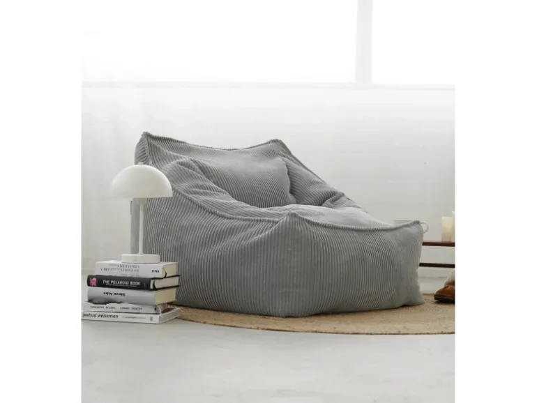 mokebo Sitzsack Sessel aus Cord Der Lümmel XXL Sitzsack Cord Sessel oder Sitz Sessel in Grau