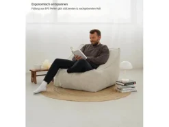 mokebo Sitzsack Sessel aus Cord Der Lümmel XXL Sitzsack Cord Sessel oder Sitz Sessel in Beige
