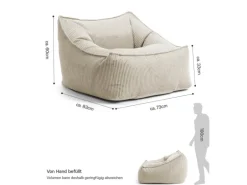 mokebo Sitzsack Sessel aus Cord Der Lümmel XXL Sitzsack Cord Sessel oder Sitz Sessel in Beige