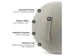 mokebo Stoff Sitzball Büro Ergonomisch Der Sportliche Sitzball mit Pumpe 65cm Breite Ergonomische Bürostuhl Alternative