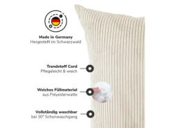 mokebo XXL Sofakissen Das Anschmiegsame Riesenkissen oder Kissen aus Cord in Beige
