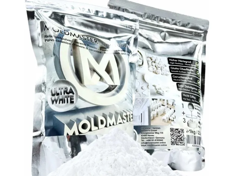 MoldMaster Gießpulver Weiß Reliefgießpulver 5kg für Detailgetreue Reliefs Kunst und Bastelprojekte Schnelltrocknend