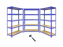 Monstershop 3 x T-Rax Lagerregal 180cm x 120cm x 45cm Blau