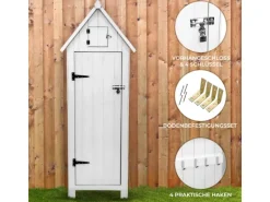 Monstershop Gartenschrank aus Holz Weiß