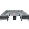 Monstershop Modulares Gartenlounge Set mit integrierter Feuerstelle