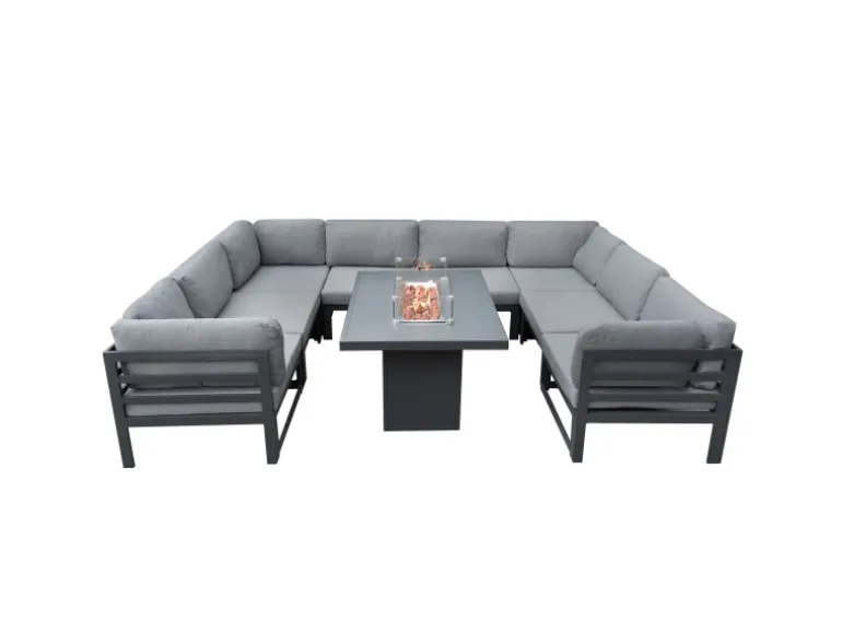 Monstershop Modulares Gartenlounge Set mit integrierter Feuerstelle