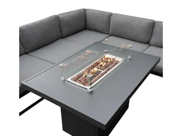 Monstershop Modulares Gartenlounge Set mit integrierter Feuerstelle