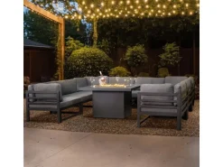 Monstershop Modulares Gartenlounge Set mit integrierter Feuerstelle