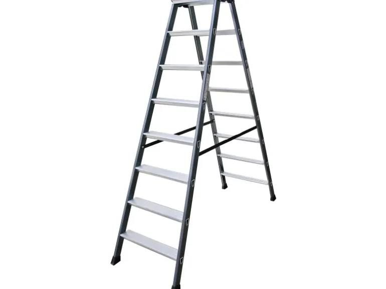 Monto SePro D Stufen-Doppelleiter eloxiert 2 x 8 Stufen