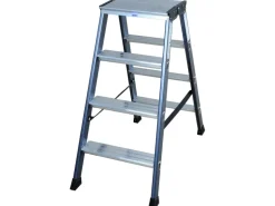 Monto SePro D Stufen-Doppelleiter eloxiert 2 x 4 Stufen