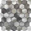 Mosaik Aluminium Silver Hexagon 30 cm x 30 cm