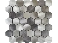 Mosaik Aluminium Silver Hexagon 30 cm x 30 cm