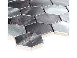 Mosaik Aluminium Silver Hexagon 30 cm x 30 cm