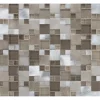 Mosaik Glas & Aluminium Beige Brush 27 cm x 30 cm