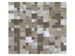 Mosaik Glas & Aluminium Beige Brush 27 cm x 30 cm