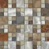 Mosaik Glas & Aluminium Silver Slate Beige Grey 30 cm x 30 cm
