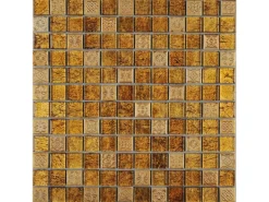Mosaik Glas & Stein Inka Gold Relief 30 cm x 30 cm